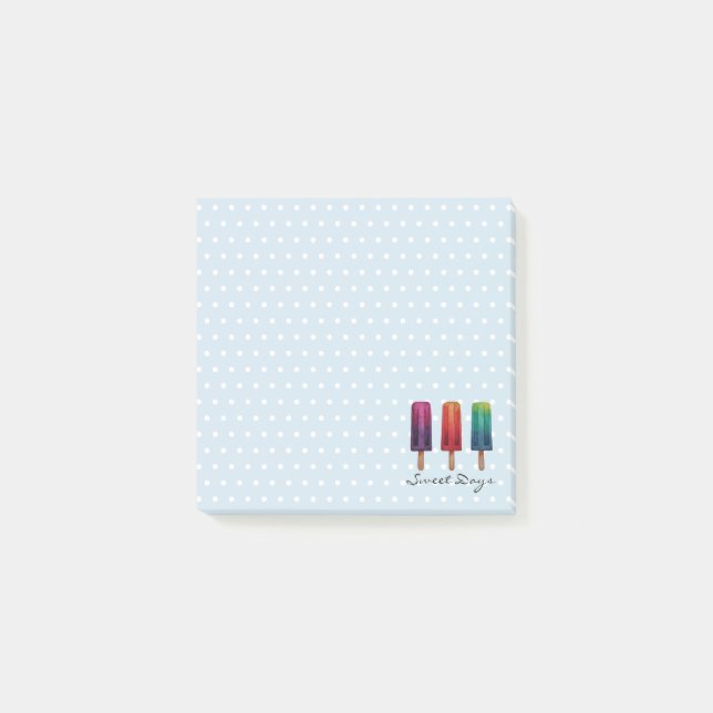 Post-it® Watercolor Cute Popsicle Glaces Creams (Devant)