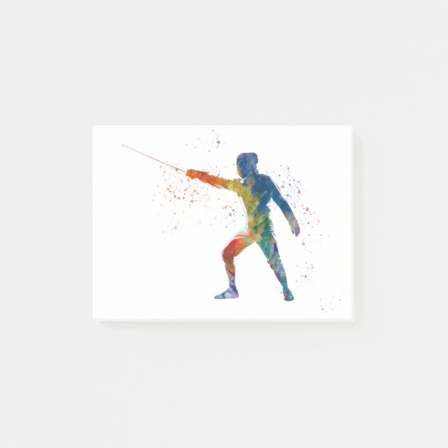 Post-it® watercolor fencing (Devant)