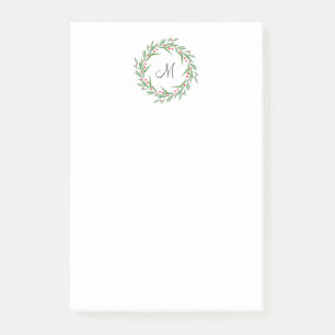 Post-it® Watercolor Feuilles et Berries Wreath