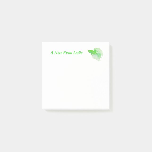 Post-it® Watercolor Green Betta Fish (Devant)