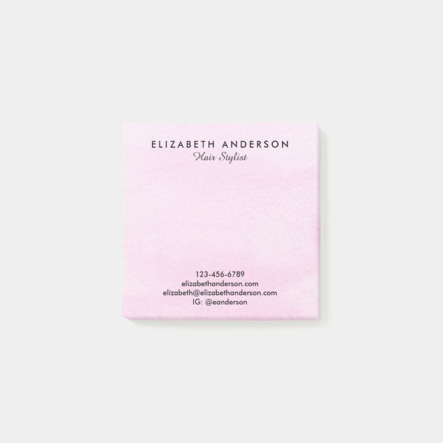 Post-it® Watercolor rose rose business (Devant)