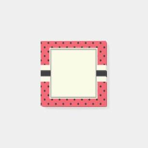 Post-it® Watermelon pois rose et fruits noirs moderne