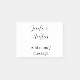 Post-it® Wedding couple name message date romantic elegant 