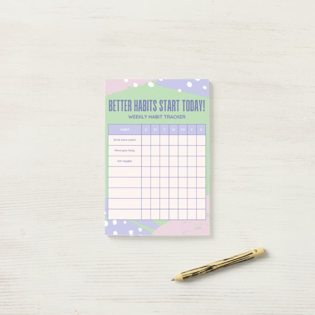 Post-it® Weekly Tracker (Sur un bureau)