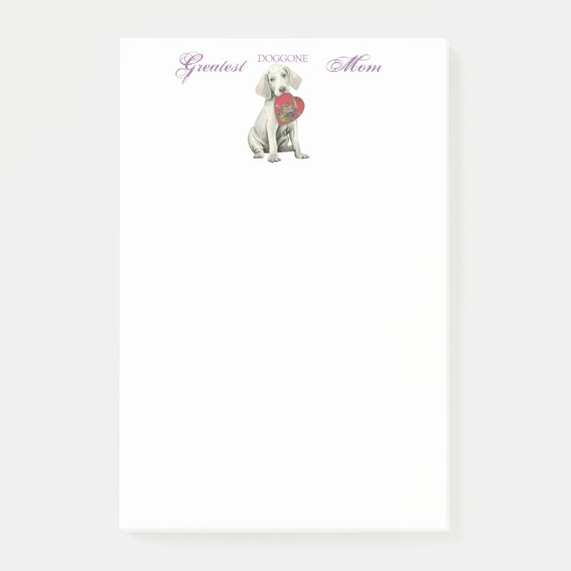 Post-it® Weimaraner Heart Maman (Devant)