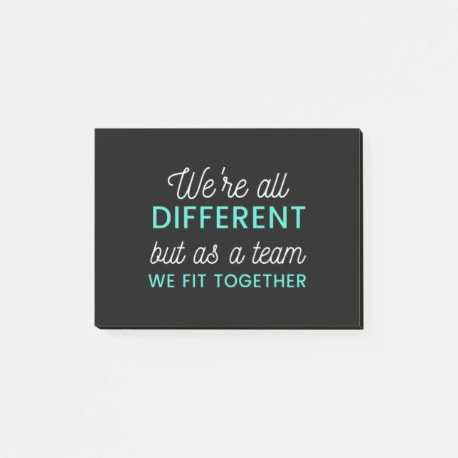 Post-it® We're All Different But As A Team We Fit Together (Devant)