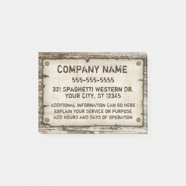 Post-it® Western Vintage Custom Contact (Devant)