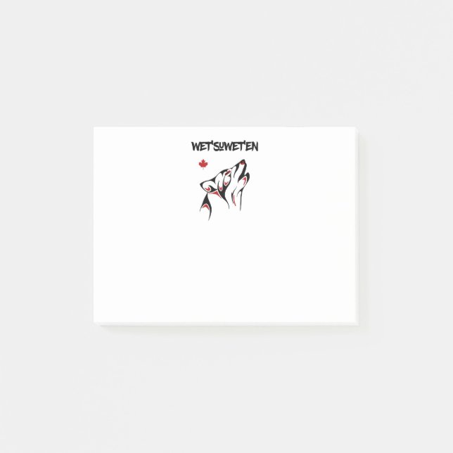 Post-it® Wet'suwet'en Howling Wolf Haida Style Tatouage cou (Devant)