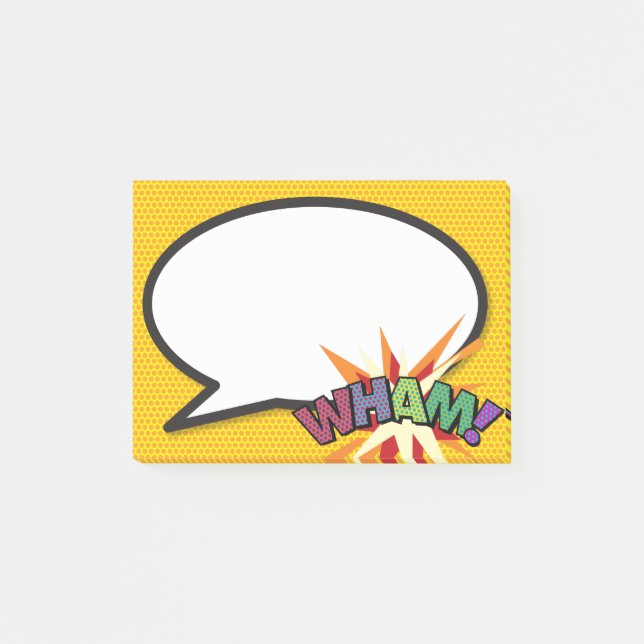 Post-it® WHAM Speech Bubble Fun Modern Comic Book (Devant)