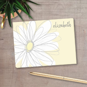 Post-it® Whimsical daisy - add your name yellow gray