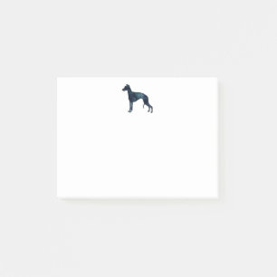 Post-it® Whippet Chien race Noir Aquarelle Silhouette