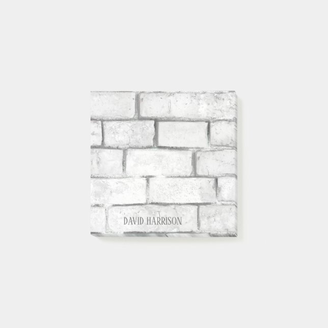 Post-it® White Brick Wall Ajouter un nom 3x3 (Devant)