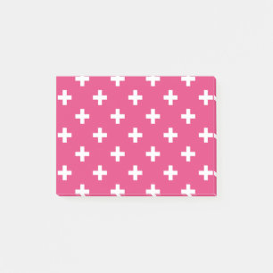 Post-it® White polka crosses on fuchsia