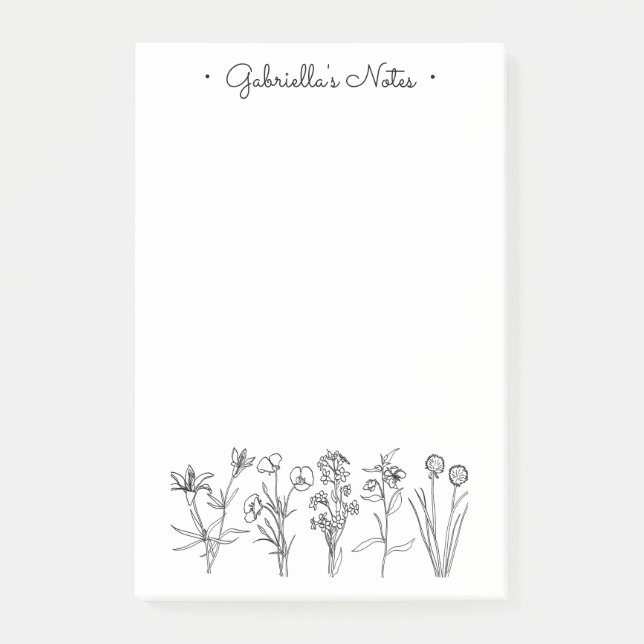 Post-it® Wildflower Botanical Pretty Floral Garden Name (Devant)