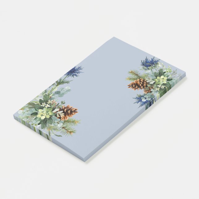 Post-it® Winter Blue Thistle Eucalyptus Wedding Wonderland (Incliné)