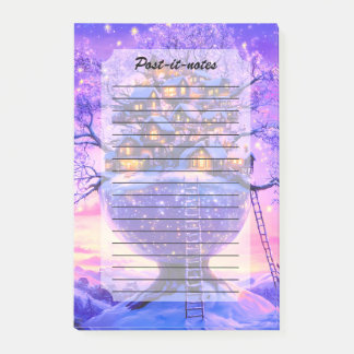 Post-it® Winter Fantasy Snowy Tree Village Landscape