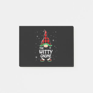 Post-it® Witty Gnome Buffalo Plaid Matching Family Christma