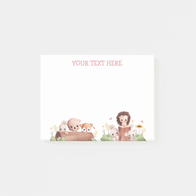 Post-it® Woodland Animaux comestibles Post It Notes Happy F (Devant)