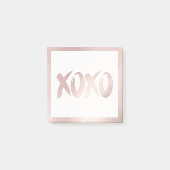 Post-it® XOXO rose pâle | Calligraphie moderne de la brosse (Devant)