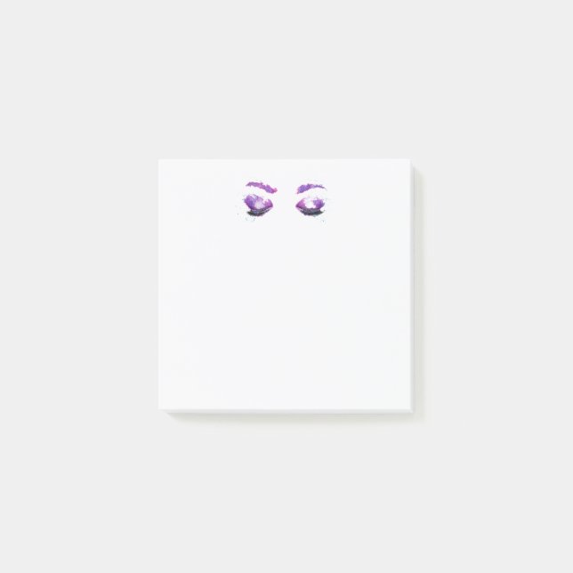Post-it® Yeux violets glamour & sourcils à l'aquarelle (Devant)