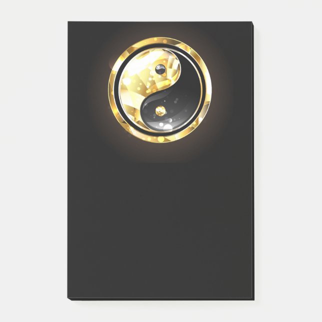 Post-it® Yin Yang or sur noir (Devant)