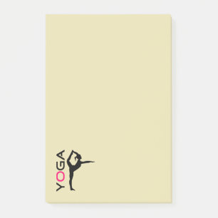 Post-it® Yoga Pose Silhouette sur Tan Arrière - plan