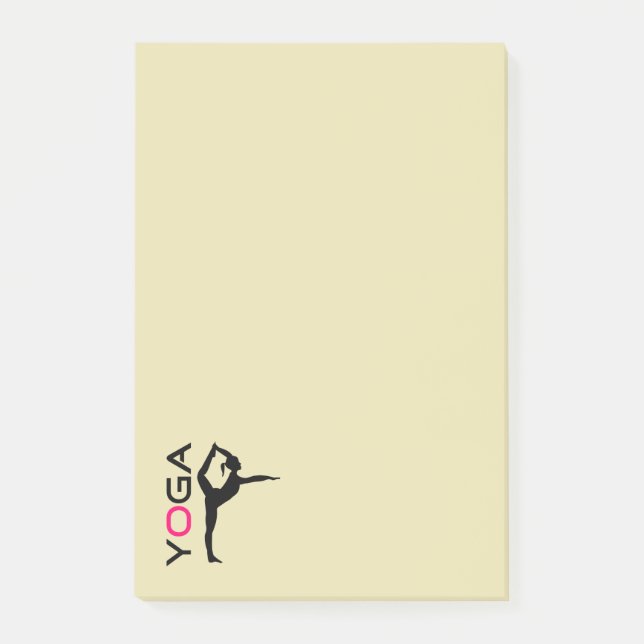 Post-it® Yoga Pose Silhouette sur Tan Arrière - plan (Devant)