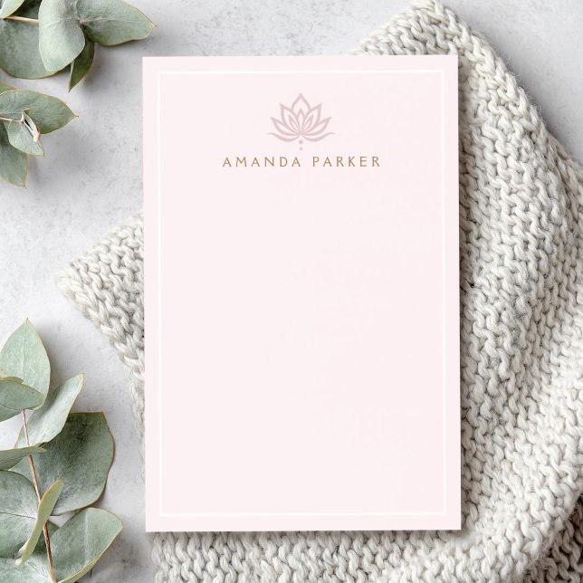 Post-it® Yoga rose fleur de lotus stylisé guérison (Stylized lotus flower pink yoga healing post-it notes)