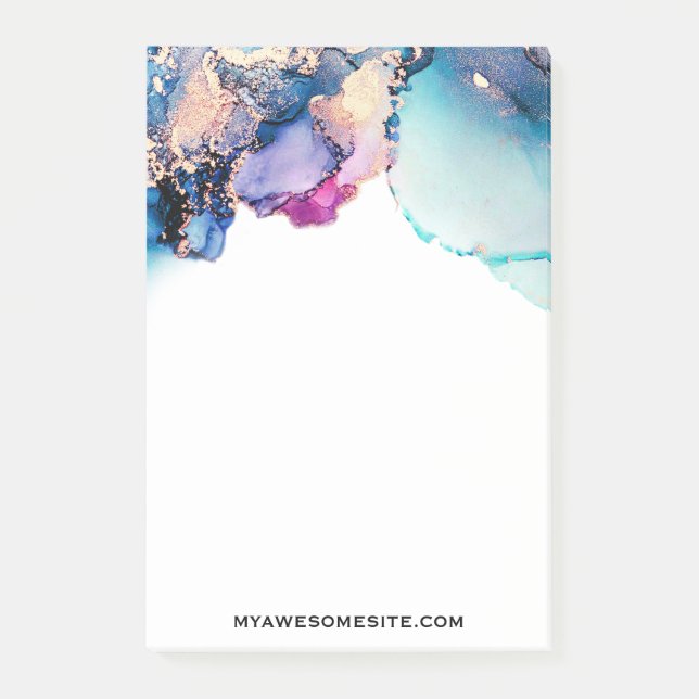 Post-it® *~* Yummy Turquoise Turquoise Gold AP29 Bold Abstr (Devant)