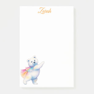 Post-it® Zarah l'ours polaire danseur   Personnalisé