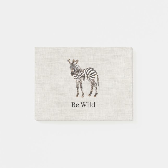 Post-it® Zebra Safari Animal Fausse Linen (Devant)