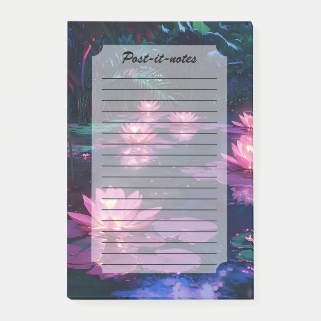 Post-it® Zen de minuit Nature Étang de lotus rose (Devant)