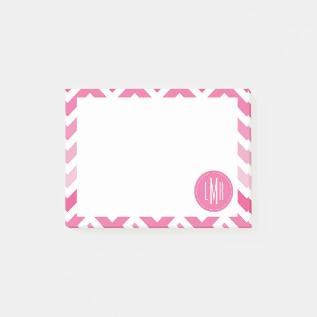 Post-it® Zigzag de Chevron Ombre de roses indien décoré (Devant)