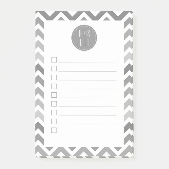 Post-it® Zigzag gris chic de Chevron Ombre pour faire la (Devant)