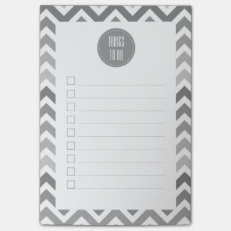 Post-it® Zigzag gris chic de Chevron Ombre pour faire la