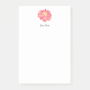 Post-it® Zinnia rose d'aquarelle de pêche