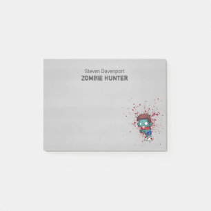 Post-it® Zombie Hunter with Blood Splatter Creepy
