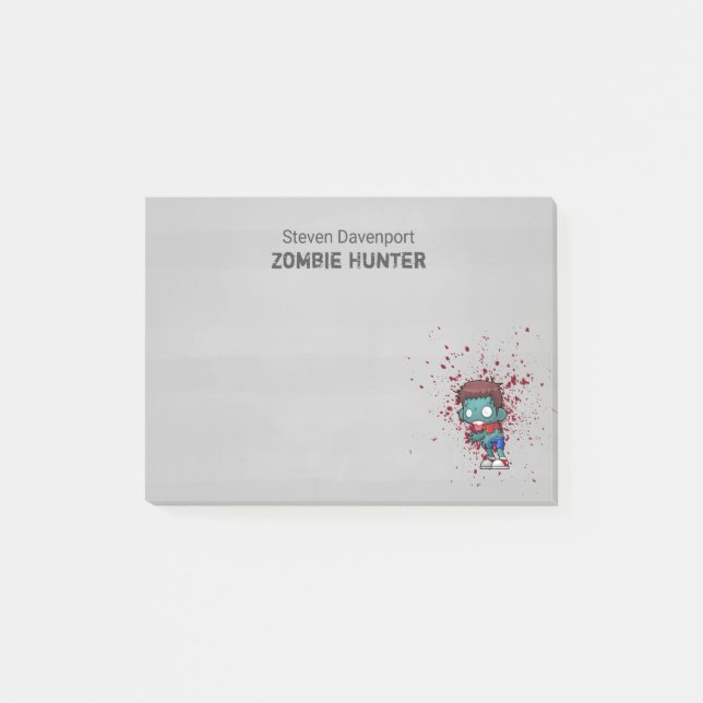 Post-it® Zombie Hunter with Blood Splatter Creepy (Devant)