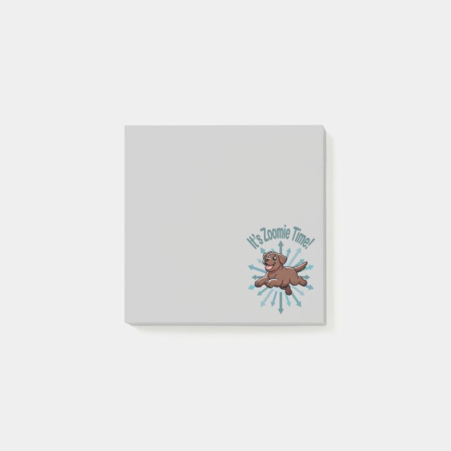 Post-it® Zoomie Time Chocolate Lab (Devant)