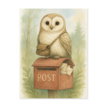 Post Owl Mail Bird Wild Animaux Carte postale