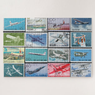 Postage Timbres de l'aviation Collage Puzzle