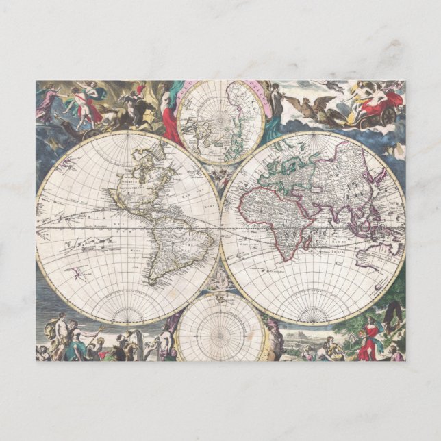 Postale 1685 Carte du monde de Bormeester (Devant)