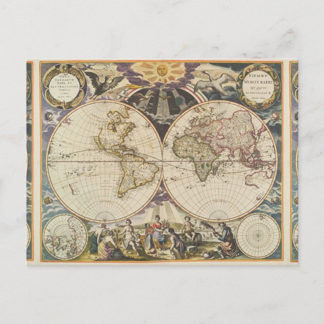 Postale 1702 Une nouvelle carte du monde (Devant)