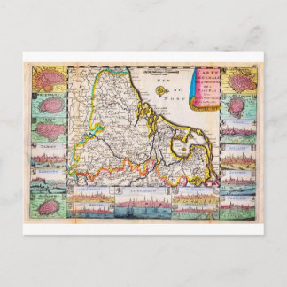 Postale 1710 De La Feuille Carte de la Pays-Bas Belgique