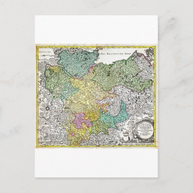 Postale 1730 Homann Carte de Basse-Saxe Berlin Lubeck H (Devant)