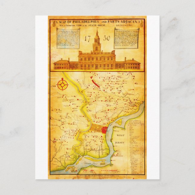 Postale 1752 1850 Scull Heap Carte de Philadelphie E (Devant)