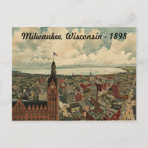 Postale 1898 Milwaukee, WI Birds Eye View Carte Postale!