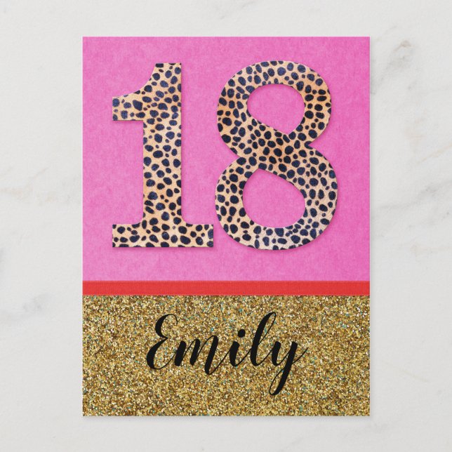 Postale 18e - Anniversaire des voeux carte mode fille part (Devant)