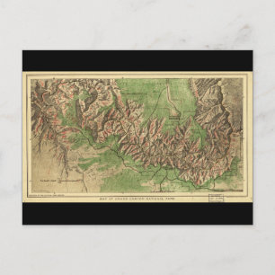 Postale 1926 Carte du Grand Canyon National Park Arizona