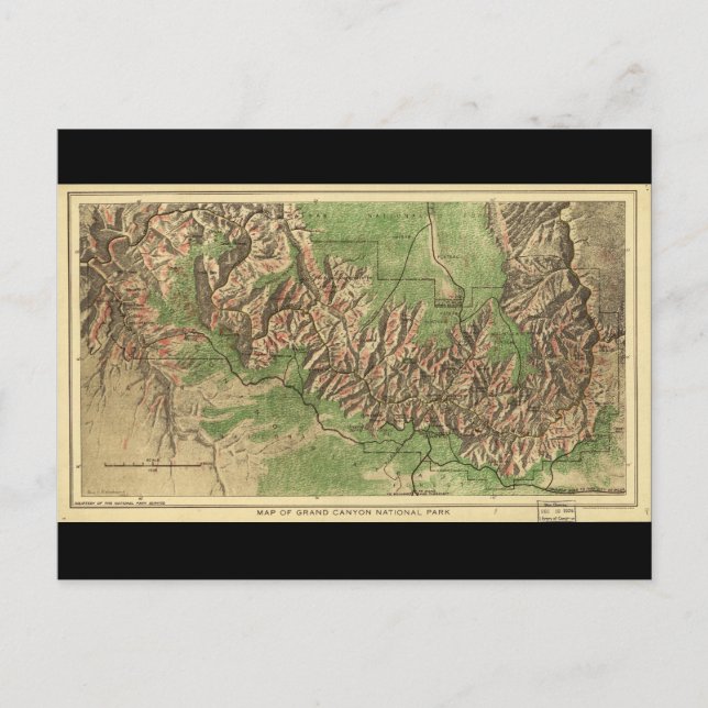 Postale 1926 Carte du Grand Canyon National Park Arizona (Devant)